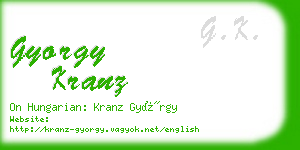 gyorgy kranz business card